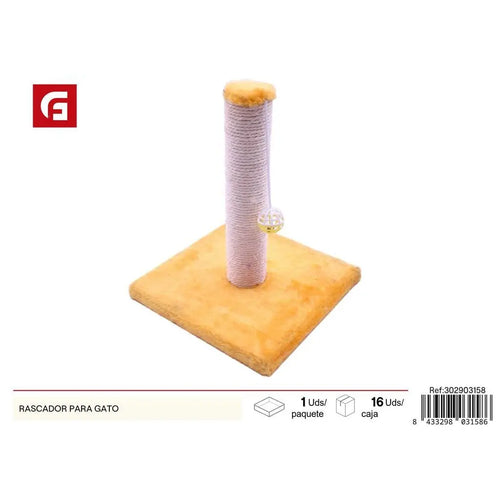 Sisal Rope Cat Scratcher Post with Hanging Ball Toy