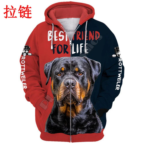Love Rottweiler Dog 3D Printing Fashion Mens Hoodie Streetwear Pullover Autumn Sweatshirt Unisex Casual Jacket Tracksuit DW680