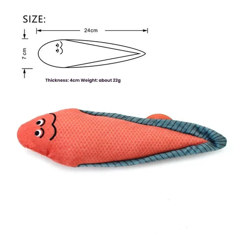 Hapibuyhpb Plush Fish Cat Toy - Bite Resistant Teasing Stick