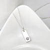 Ladies Glossy Square Dog Paw Print Tag Necklace