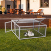 Portable Grey FCJ Folding Rabbit Hutch Wooden Guinea Pig Runway with Perch Pole Outdoor Animal Cage