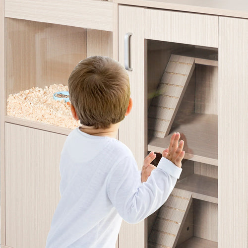 Guinea Pig Cages 4-Tier Hamster Cage Wood with Storage Cabinet House for Rat Chinchilla