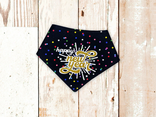 Happy New Year Dog Bandana