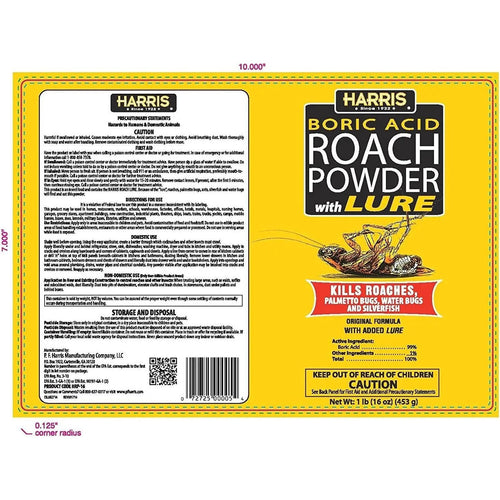 Harris Boric Roach Powder with Lure 16 oz. Puffer for Roaches Silverfish
