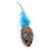 Mouse Shaped Corrugated Paper Cat Scratcher Toy with Feathers