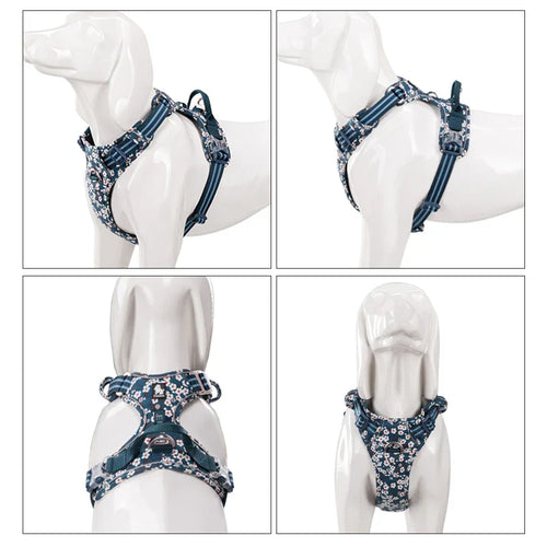 Truelove Floral No Pull Dog Harness - Reflective Cotton Vest