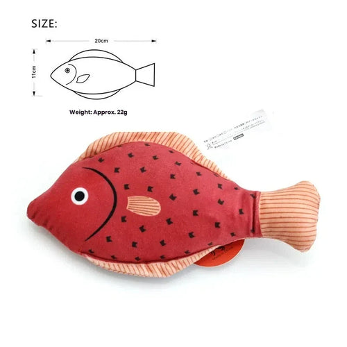 Hapibuyhpb Plush Fish Cat Toy - Bite Resistant Teasing Stick