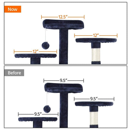 Realtronex 130cm Cat Tree Tower with Condo and Sisal Scratcher