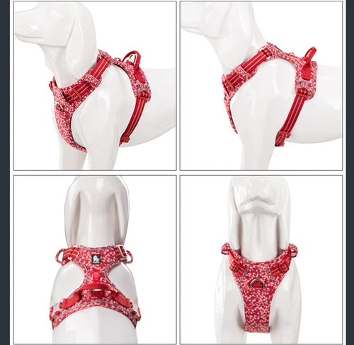 Truelove Floral No Pull Dog Harness - Reflective Cotton Vest