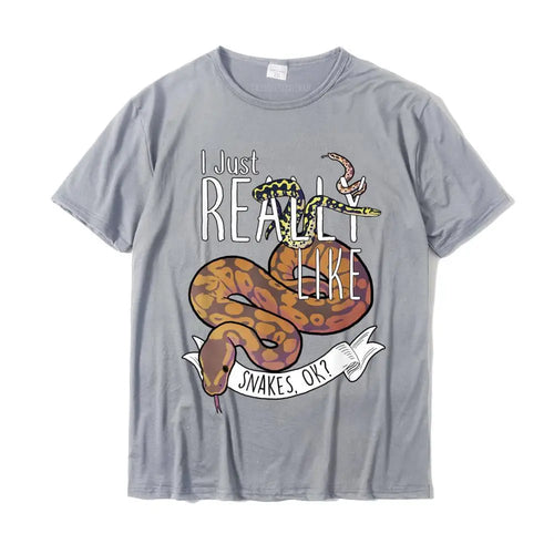 Funny Snakes With Ball Python Hognose Snake Carpet Jungle Tshirts for Men 2023 Cheap Fashionable Cotton Men Tops Tees
