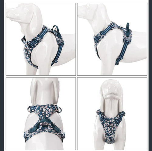Truelove Floral No Pull Dog Harness - Reflective Cotton Vest