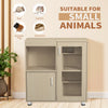 Hamster Cage, Small Animal Cage for Chinchilla/Rat, 4-Tier Guinea Pig Cage Wood with Acrylic Windows, Storage Cabinet