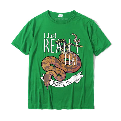 Funny Snakes With Ball Python Hognose Snake Carpet Jungle Tshirts for Men 2023 Cheap Fashionable Cotton Men Tops Tees