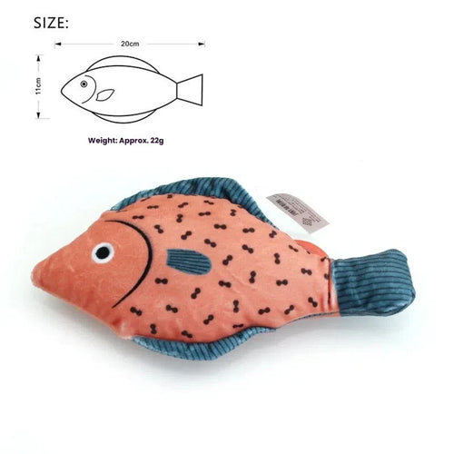 Hapibuyhpb Plush Fish Cat Toy - Bite Resistant Teasing Stick