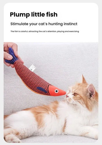 Hapibuyhpb Plush Fish Cat Toy - Bite Resistant Teasing Stick