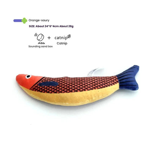 Hapibuyhpb Plush Fish Cat Toy - Bite Resistant Teasing Stick