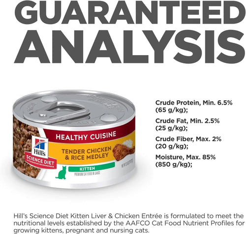 Hill's - Healthy Cuisine Tender Chicken & Rice Medley, Wet Cat Food, 2.8 Oz