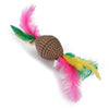 Mouse Shaped Corrugated Paper Cat Scratcher Toy with Feathers