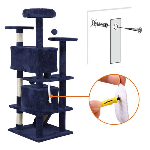 Realtronex 130cm Cat Tree Tower with Condo and Sisal Scratcher
