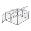 Portable Grey FCJ Folding Rabbit Hutch Wooden Guinea Pig Runway with Perch Pole Outdoor Animal Cage