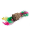 Mouse Shaped Corrugated Paper Cat Scratcher Toy with Feathers