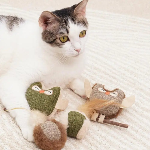 Owl Shaped Handmade Cat Toys - Bite Resistant Interactive Toy