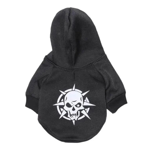 Hooded Scary Skull Fleece Pet T-Shirt