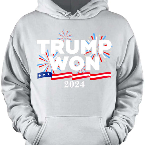 Trump Won Again Shirt, Trump 2024 Shirt, Republican Trump 47th President Shirt Dark T1720 - GOP