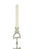 Huntley D Bit Pair of Candlesticks, Pair in Aluminum Silver Finish