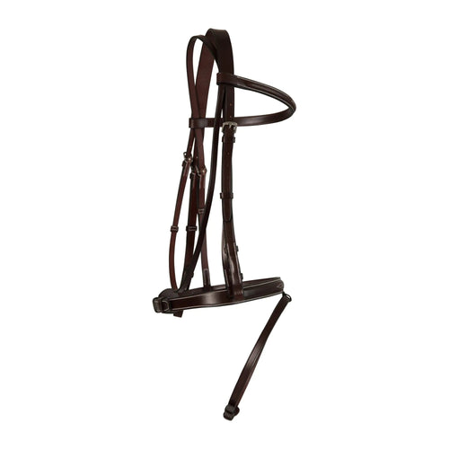 Huntley Equestrian Sedgwick Fancy Stitched Fixed Flash Noseband Bridle With Reins