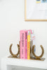 Huntley Horse shoe Bookends, Pair, Brass Antique Finish