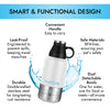 **SALE** HydroPet® 32 oz Portable Dog Water Bottle – Stainless Steel Travel Flask with 2 Detachable Bowls, Carry Bag & Strap