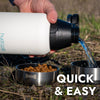 **SALE** HydroPet® 32 oz Portable Dog Water Bottle – Stainless Steel Travel Flask with 2 Detachable Bowls, Carry Bag & Strap