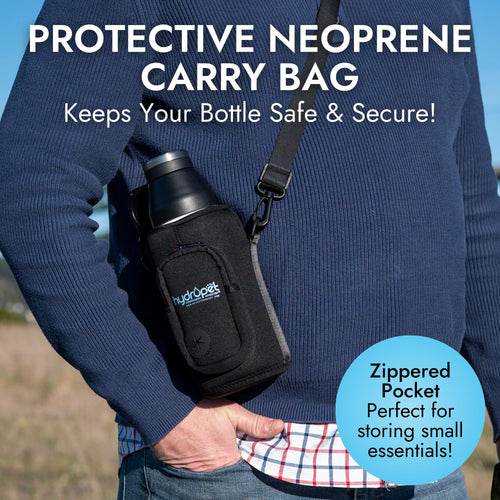 **SALE** HydroPet® 32 oz Portable Dog Water Bottle – Stainless Steel Travel Flask with 2 Detachable Bowls, Carry Bag & Strap