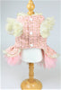 Vintage Pink Tweed Dog Dress - Elegant Pet Formal Wear with Jewel Accents