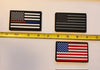 Black/Grey US American Flag Patch - Heavy Duty PVC/Rubber