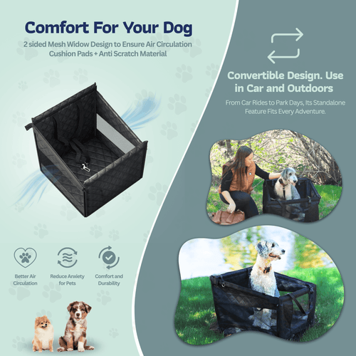 Katziela Dog Back Seat Cover Waterproof Quilted 600D Oxford Fabric, Heavy-Duty Non-Slip Bench Protector for Cars, SUVS & TRUCKS – SINGLE Size, Leaves Space for Passengers.