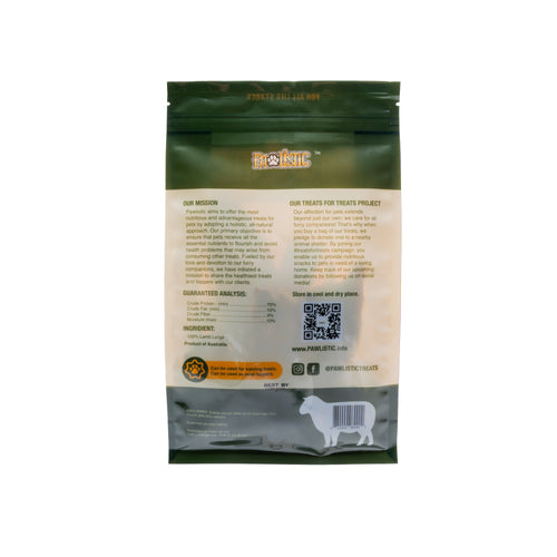 Pawlistic Lamb Lung Treats for Dogs & Cats - 3oz - Single Ingredient, Grass-Fed, High Protein, Low Fat, Supports Strong Immune System