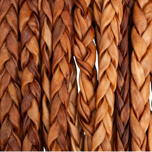 All-Natural Braided Collagen Stick Dog Treats, Supports Joint, Skin & Coat Health – 12-Inch Standard (25/Case)