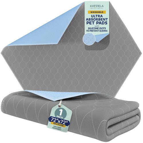 Katziela Quick-Drying Washable Pee Pads for Dogs With Hook & Loop Hexagon