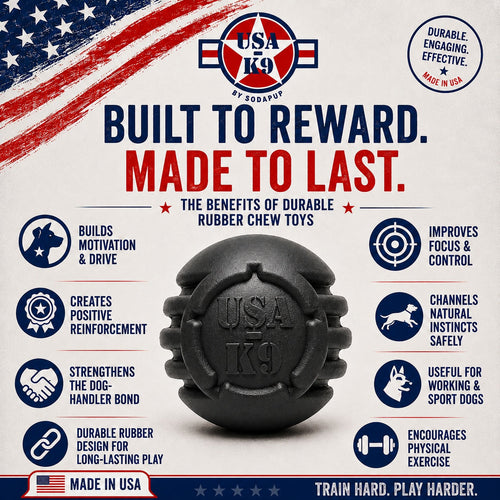 USA-K9 Stars and Stripes Rubber Dog Toy | K9 Handler Reward Toy | Red | USA Made (Copy)