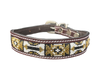 Epic Padded Leather Dog Collar with Beaded Design L