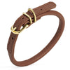 Soft Rolled Leather Dog Collar with Brass Hardware