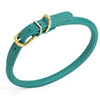 Soft Rolled Leather Dog Collar with Brass Hardware