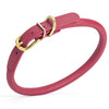 Soft Rolled Leather Dog Collar with Brass Hardware