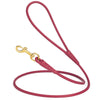 Rolled Leather Dog Leash with Brass Snap Hook