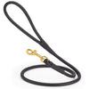 Rolled Leather Dog Leash with Brass Snap Hook