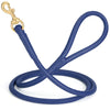 Rolled Leather Dog Leash with Brass Snap Hook