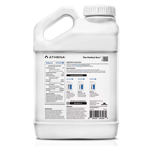 Athena® Blended, Grow A, 2-Part Vegetative Nutrient (1 Gallon)
