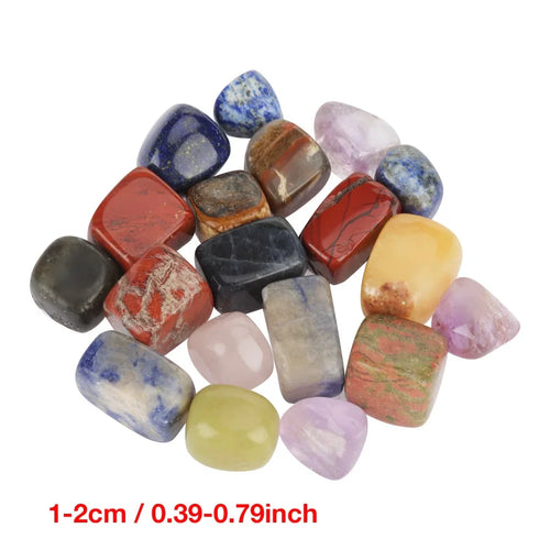 Tumbled Gemstones Polished Square Gemstone 1lb Mixed Chakra Natural Crystal Quartz Rock Lucky Healing Stones